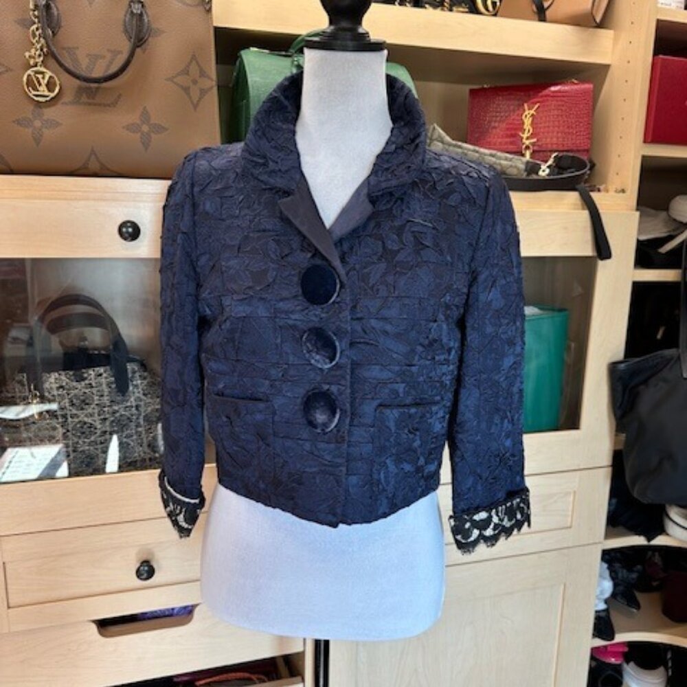 LOUIS VUITTON SIZE 38 BLUE EVENING JACKET